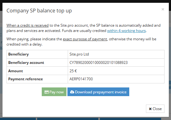 Proforma invoice payment instructions